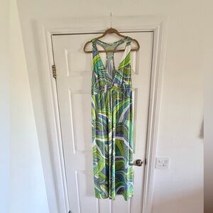 Trina Turk Green, Aqua & Blue Scallop-Print Bikini Bottom